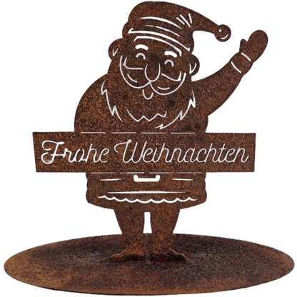 Nikolaus "Frohe Weihnachten" Rostfigur