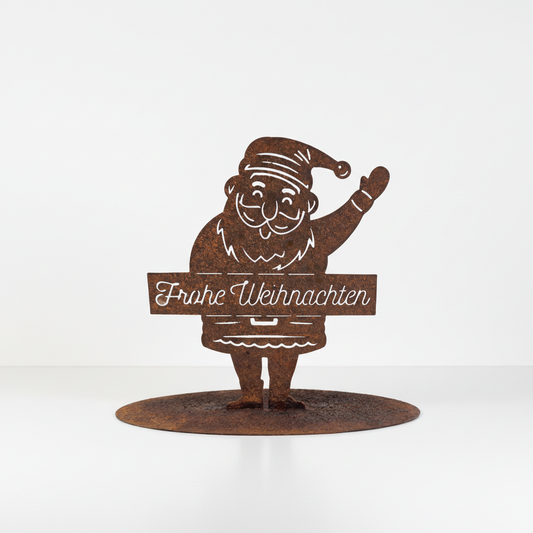 Nikolaus "Frohe Weihnachten" Rostfigur